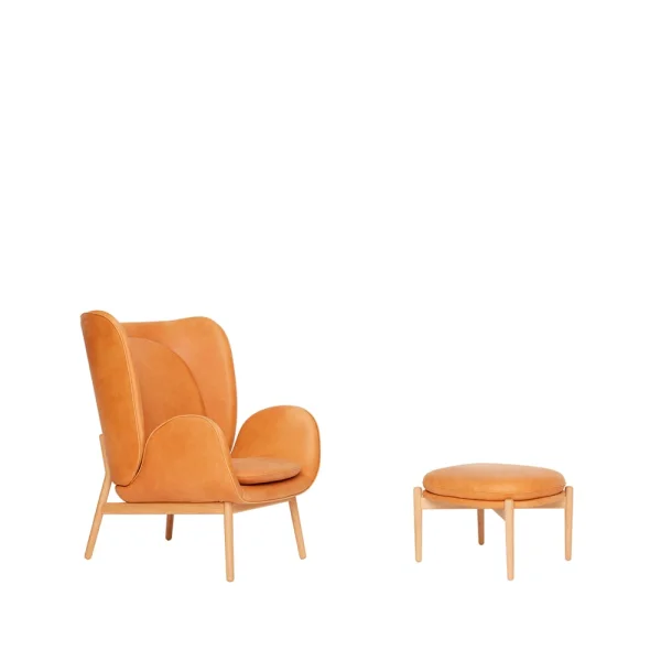 Fogia Embrace Large Sessel Leder vintage cognac-Eiche