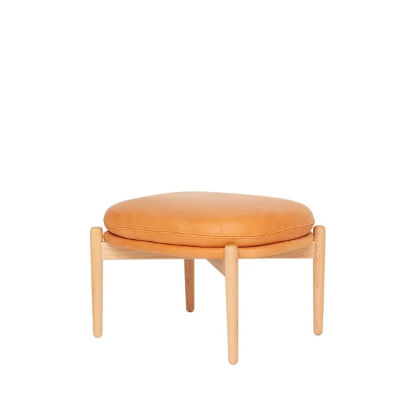 Fogia Embrace Ottoman Eichenbein Leder Vintage Cognac, lackiert