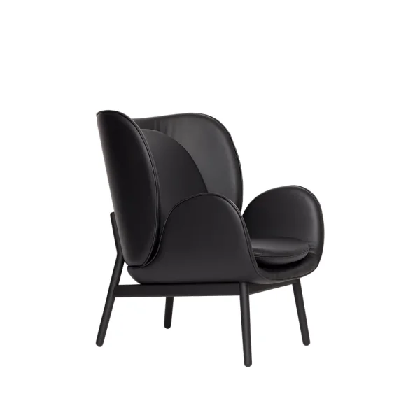 Fogia Embrace Small Sessel Eichenbein Leder Elmosoft 99999-svartbets