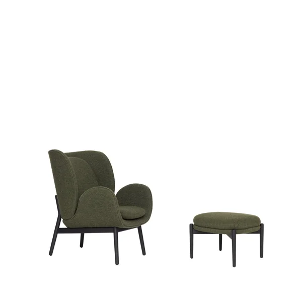 Fogia Embrace Small Sessel Stoff Barnum pine 9-ek schwarz gebeizt