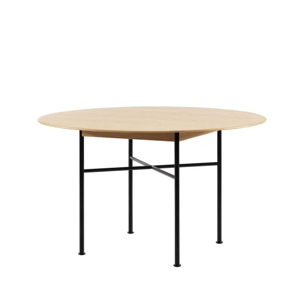 Fogia Supper Esstisch Eiche Ø127 cm Eiche naturlack, schwarzes Untergestell