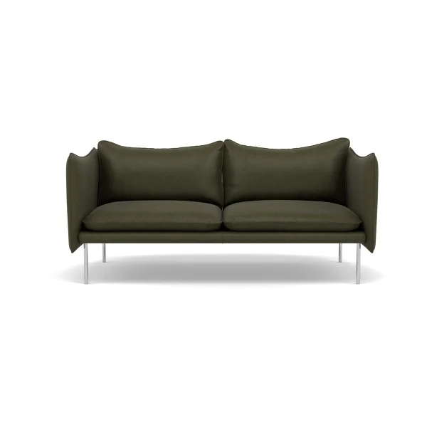 Fogia Tiki Sofa 2 Sitz Vintage Olive-polished stainless steel