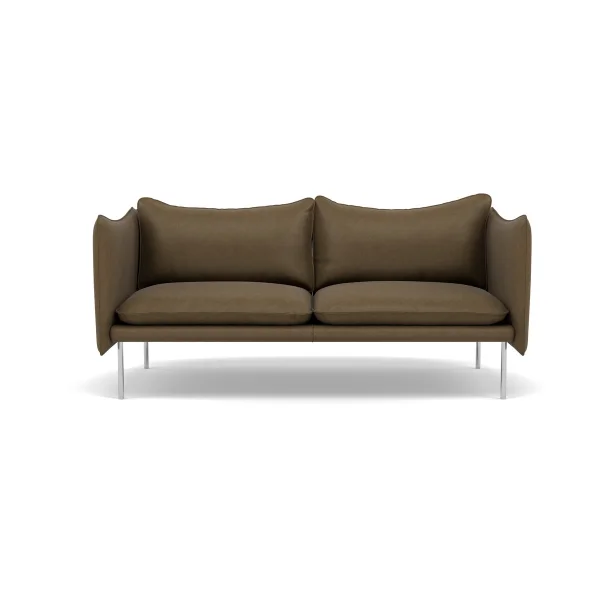 Fogia Tiki Sofa 2 Sitz Vintage Tabacco-polished stainless steel