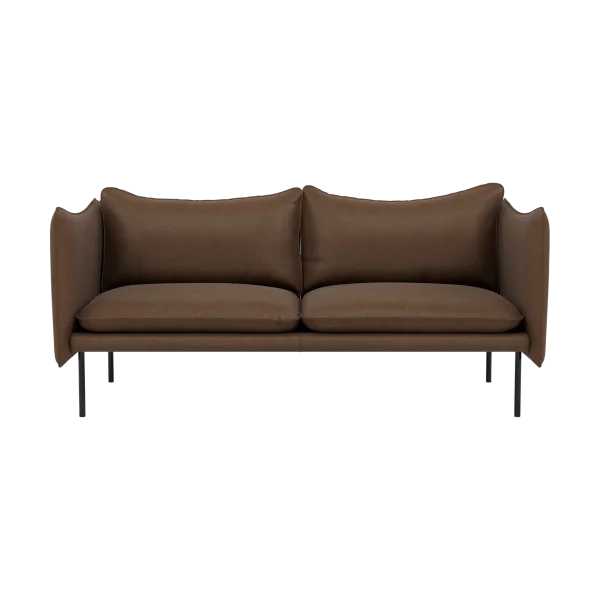 Fogia Tiki Sofa 2 Sitz Vintage Tabacco-svarta stahlbein