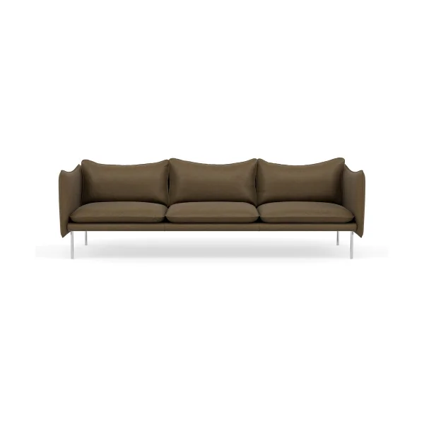 Fogia Tiki Sofa 3-Sitz Vintage Tabacco-polished stainless steel