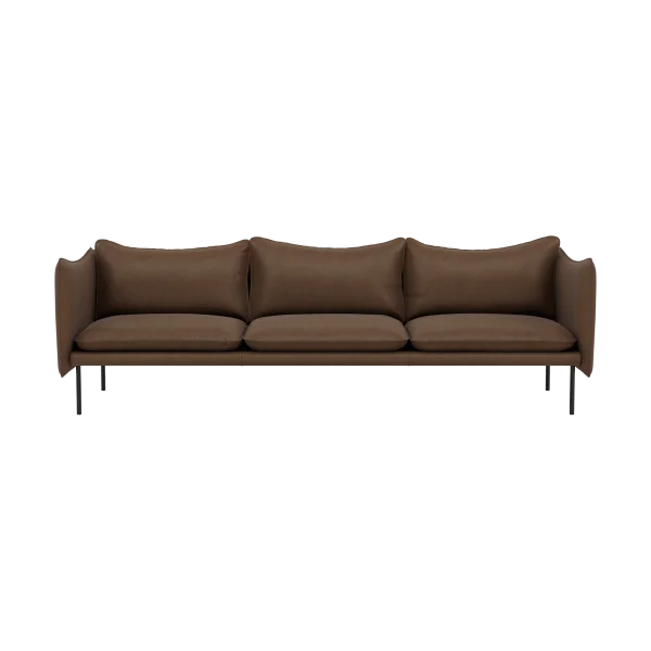 Fogia Tiki Sofa 3-Sitz Vintage Tabacco-schwarz Stahlbein