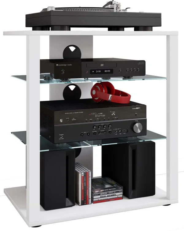 Folas Hifi-Möbel 3 Ablagen weiß.