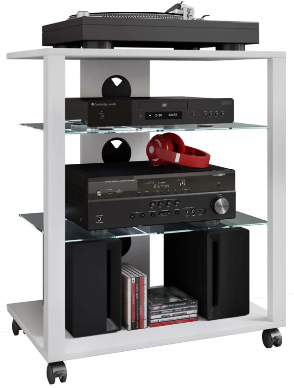 FolasR Hifi-Möbel 3 Ablagen weiß.