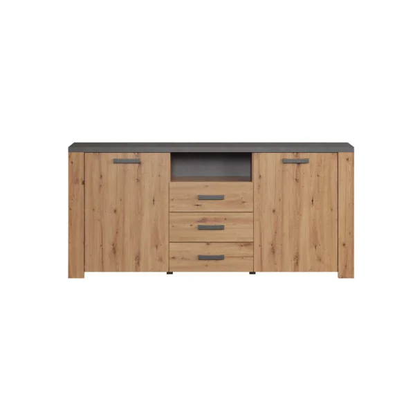 Follow Sideboard Eiche dekor, grau.