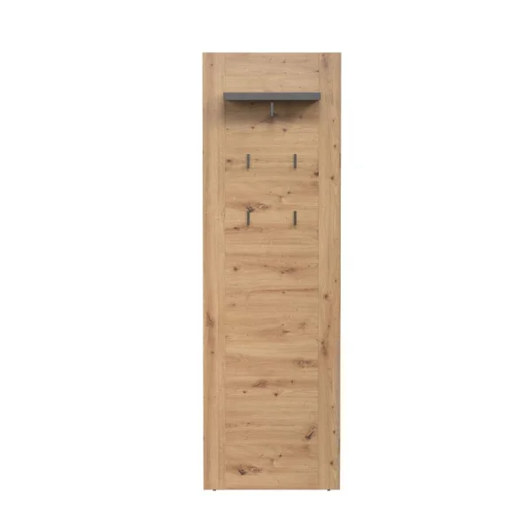 Follow Wandgarderobe grau, Eiche dekor.