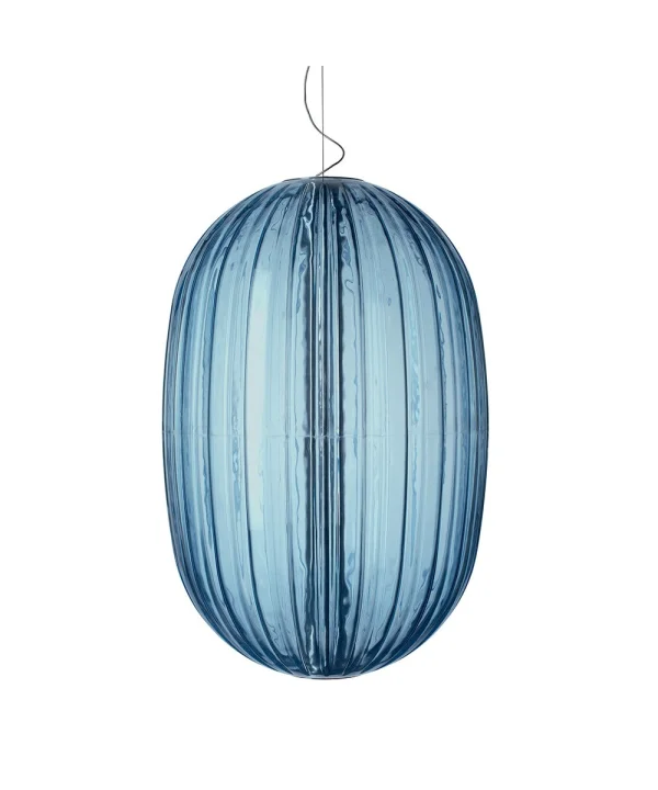 Foscarini - Plass Medium Pendelleuchte Hell Blau 3,2m