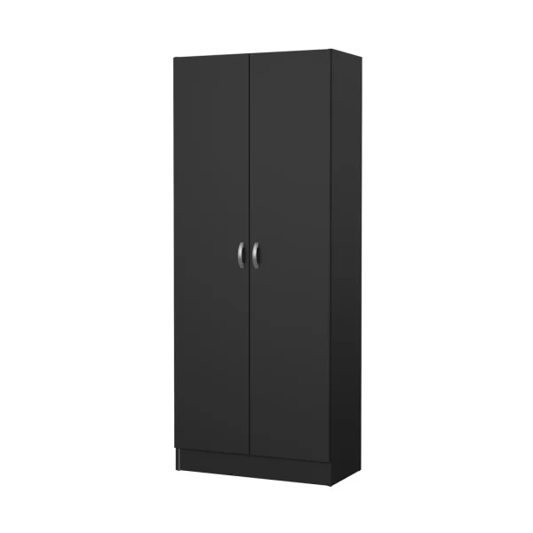 Fox Kleiderschrank 2 Türen mattschwarz.
