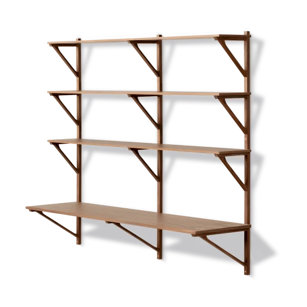 Fredericia Furniture BM29 Regal mit Schreibtisch 149x134 cm Walnut-Lack