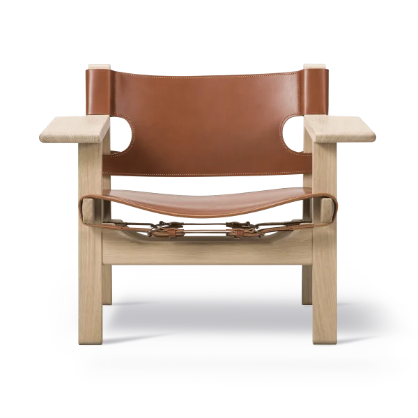 Fredericia Furniture Der Spanische Stuhl Sessel Leder cognac-hell geölte Eiche