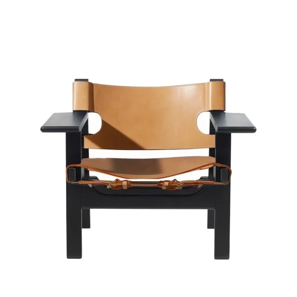 Fredericia Furniture Der Spanische Stuhl Sessel Leder natur-schwarz lackierte Eiche