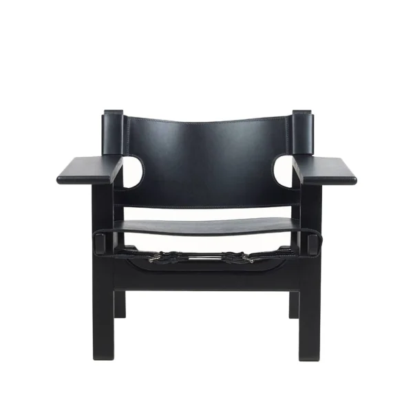 Fredericia Furniture Der Spanische Stuhl Sessel Leder schwarz‑schwarzlackierte Eiche