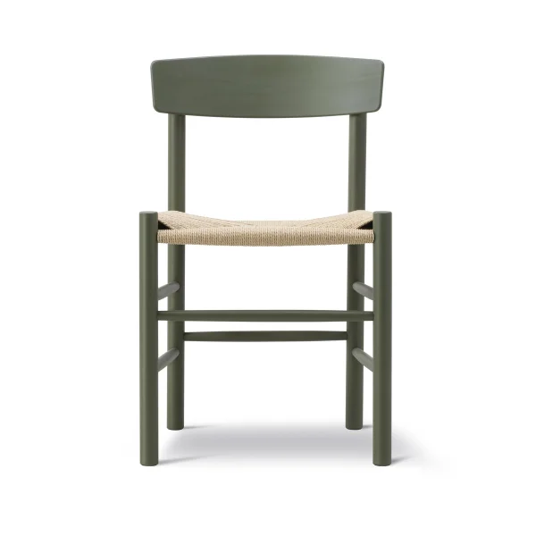 Fredericia Furniture J39 Stuhl Khaki green-geflecht natur