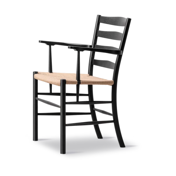 Fredericia Furniture Klint Armlehnstuhl Naturgeflochten-schwarz lackierte Eiche