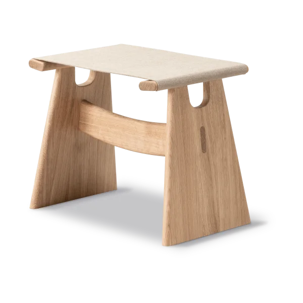 Fredericia Furniture Seto Hocker Naturell Canvas-geölteEiche