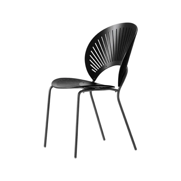 Fredericia Furniture Trinidad 3398 Stuhl Schwarz gebeizte Aufbewahrungsdose-Bein schwarz