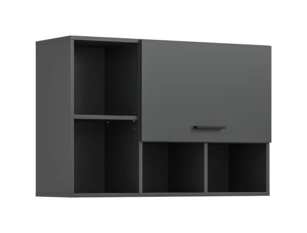 Free Badschrank Wandhängend 1 Klappentür, 4 Regale Anthrazit.