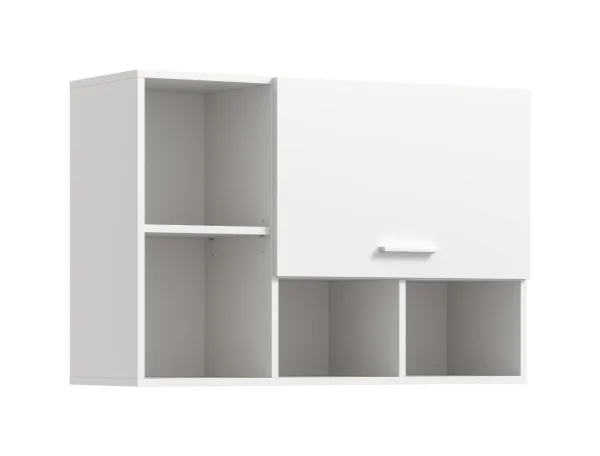 Free Badschrank Wandhängend 1 Klappentür, 4 Regale weiß.