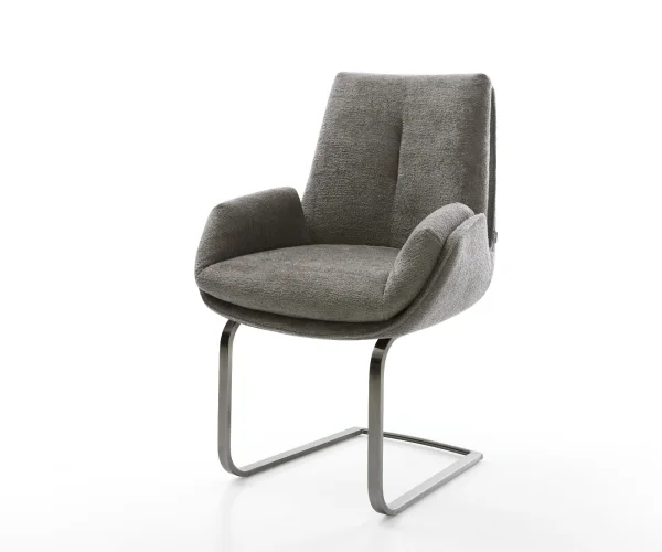 Freischwinger Clea-Flex Bouclé Soft Schlamm Freischwinger flach Graphit