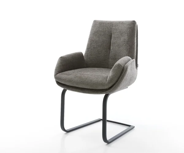 Freischwinger Clea-Flex Bouclé Soft Schlamm Freischwinger flach Schwarz