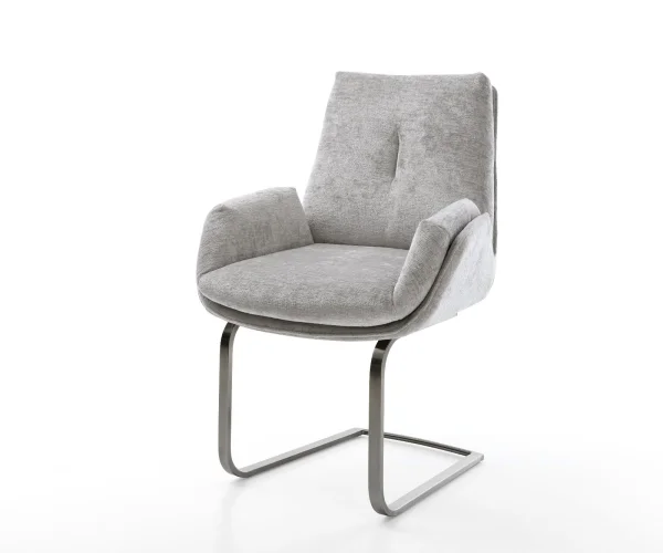 Freischwinger Clea-Flex Chenille Silbergrau Freischwinger flach Graphit