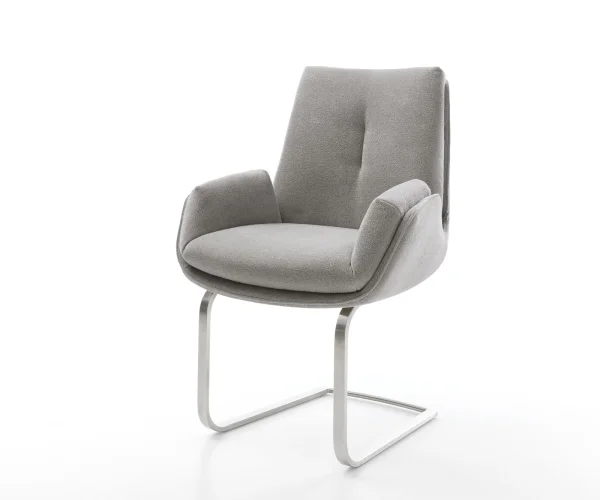 Freischwinger Clea-Flex Strukturstoff Soft Grau Freischwinger flach Edelstahl