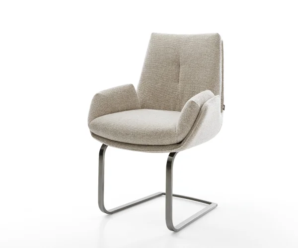 Freischwinger Clea-Flex Webstoff Soft Beige Freischwinger flach Graphit