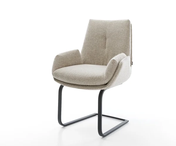 Freischwinger Clea-Flex Webstoff Soft Beige Freischwinger flach Schwarz