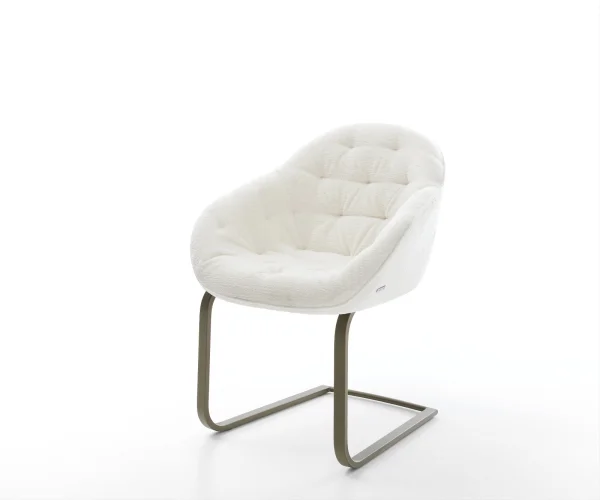 Freischwinger Gaio-Flex Bouclé Soft Beige Freischwinger flach Effektfinish Titan