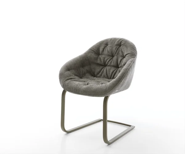 Freischwinger Gaio-Flex Bouclé Soft Schlamm Freischwinger flach Effektfinish Titan