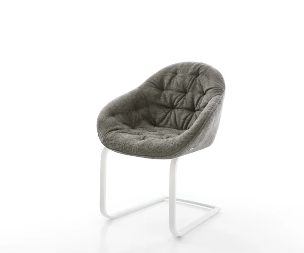 Freischwinger Gaio-Flex Bouclé Soft Schlamm Freischwinger flach Weiß