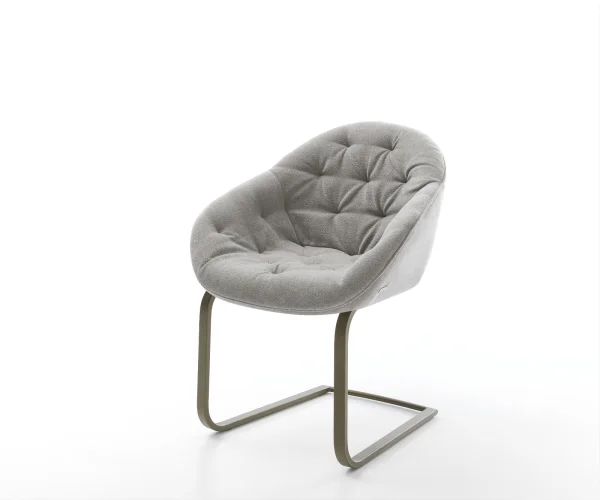 Freischwinger Gaio-Flex Strukturstoff Soft Grau Freischwinger flach Effektfinish Titan