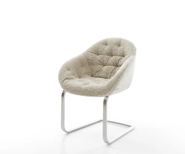 Freischwinger Gaio-Flex Webstoff Soft Beige Freischwinger flach Edelstahl