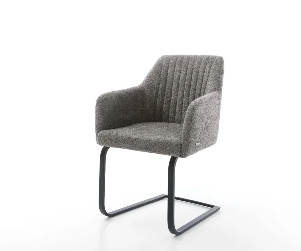 Freischwinger Greg-Flex Bouclé Grau Freischwinger flach Schwarz Taschenfederkern