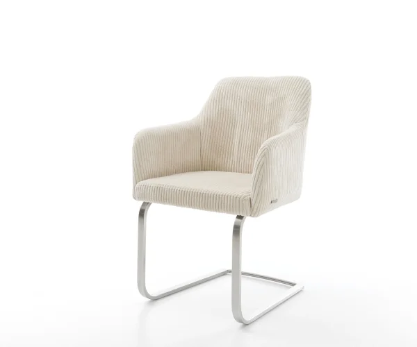 Freischwinger Greg-Flex Cord Beige Freischwinger flach Edelstahl Taschenfederkern