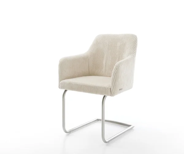 Freischwinger Greg-Flex Cord Beige Freischwinger rund Edelstahl Taschenfederkern