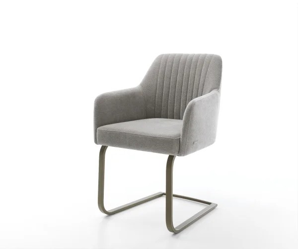 Freischwinger Greg-Flex Strukturstoff Soft Grau Freischwinger flach Effektfinish Titan Taschenfederkern