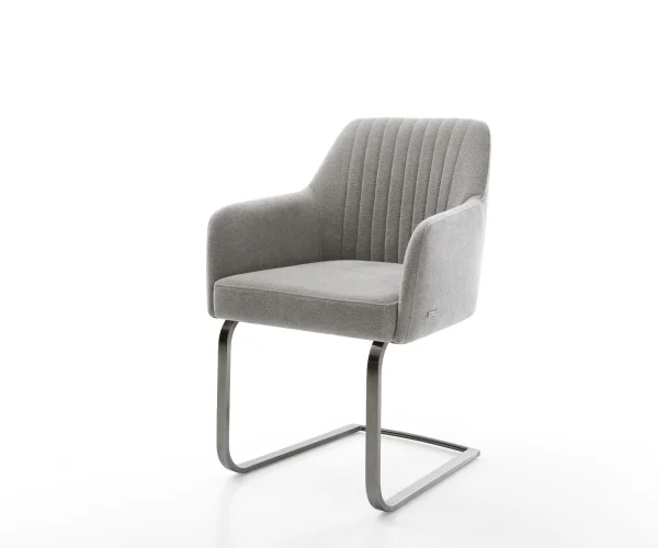 Freischwinger Greg-Flex Strukturstoff Soft Grau Freischwinger flach Graphit Taschenfederkern