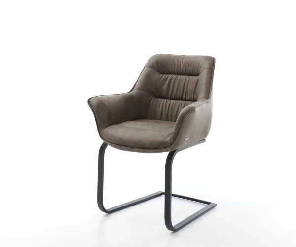 Freischwinger Kaira-Flex Mikrofaser Taupe Vintage Freischwinger flach Schwarz