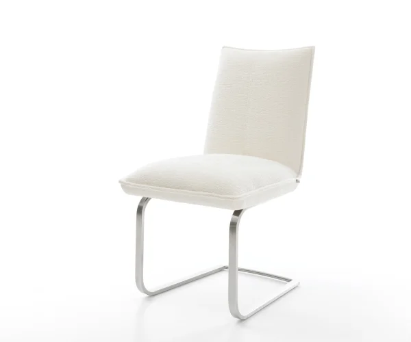 Freischwinger Lelio-Flex Bouclé Soft Beige Freischwinger flach Edelstahl Taschenfederkern