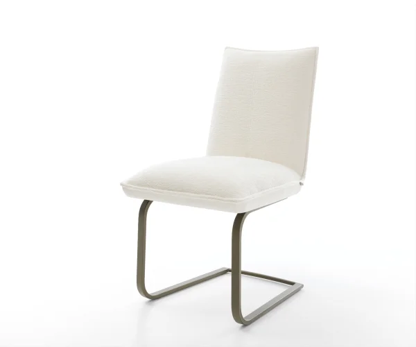 Freischwinger Lelio-Flex Bouclé Soft Beige Freischwinger flach Effektfinish Titan Taschenfederkern