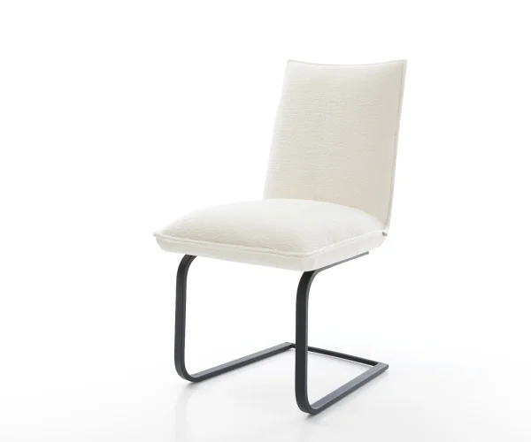 Freischwinger Lelio-Flex Bouclé Soft Beige Freischwinger flach Schwarz Taschenfederkern