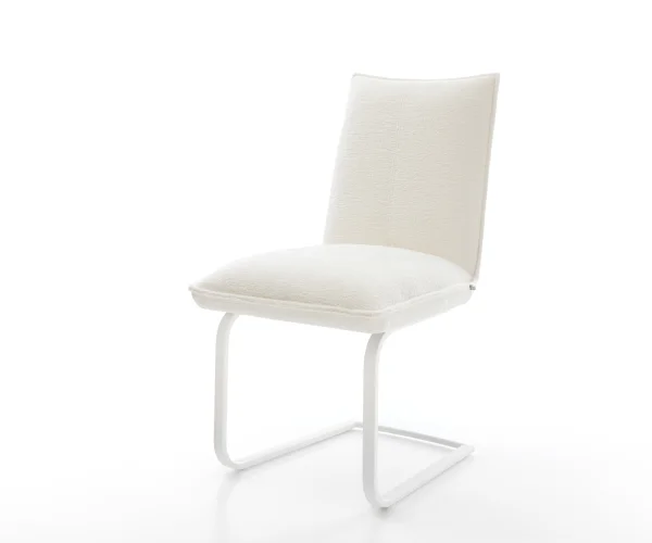 Freischwinger Lelio-Flex Bouclé Soft Beige Freischwinger flach Weiß Taschenfederkern