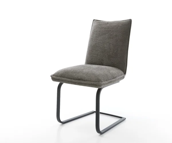 Freischwinger Lelio-Flex Bouclé Soft Schlamm Freischwinger flach Schwarz Taschenfederkern