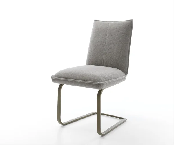 Freischwinger Lelio-Flex Strukturstoff Soft Grau Freischwinger flach Effektfinish Titan Taschenfederkern