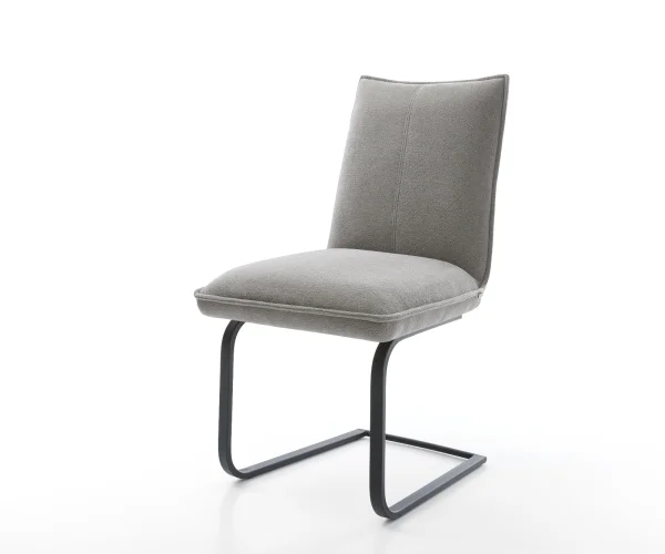 Freischwinger Lelio-Flex Strukturstoff Soft Grau Freischwinger flach Schwarz Taschenfederkern